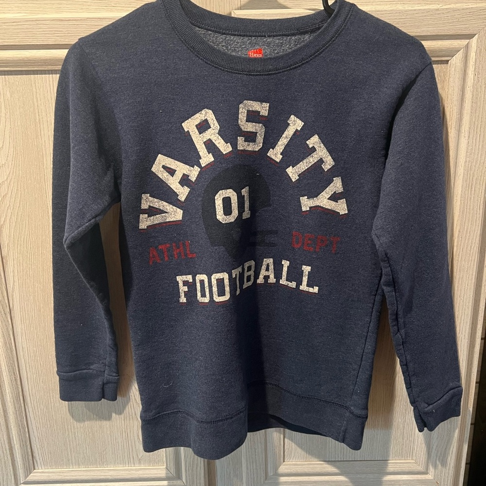 Hanes Blue Varsity Football Sweatshirt